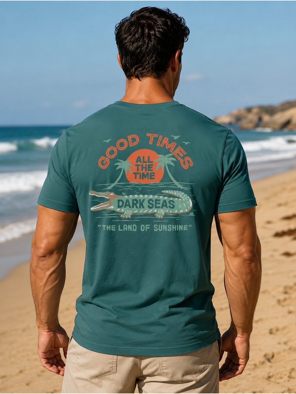 Dark Seas Land Of Sunshine Premium T-Shirt XL NWT Slim Fit Cotton